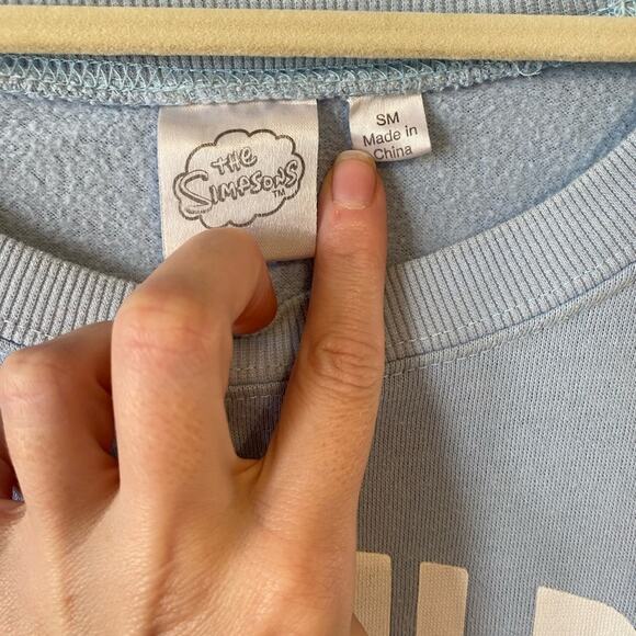 The Simpson’s Sweater Womens S/M Small Medium Casual Blue Tie Dye Nature Lover - Picture 10 of 12